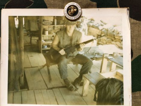 Paul Ehline with brand new Stoner M-16 Assault Rifle, Circa 1968